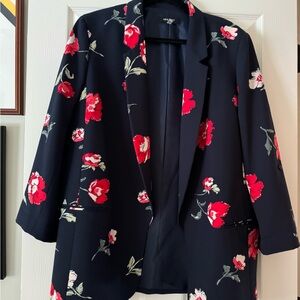 Navy Floral Blazer